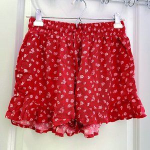 Hollister Red Floral Shorts